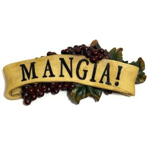 Tuscan Kitchen Wall Decor MANGIA (EAT) Grapes Vine Italian Bistro Farmhouse